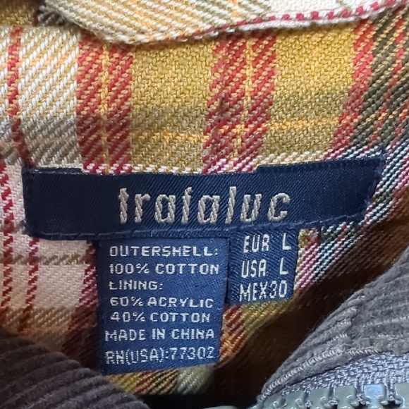 Zara, Trafaluc, Olive Green Corduroy Hooded Jacket. LG - Picture 3 of 10